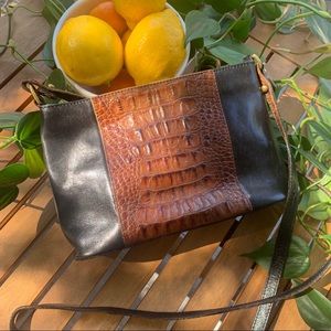 Brahmin Vintage Mock Croc Leather Crossbody Purse